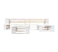 Genérico Set de Muebles de palés para jardín 4 Piezas Madera Blanco,Conjuntos de jardín-277391