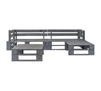 Genérico Set de Muebles de palés para jardín 4 Piezas Madera Gris,Conjuntos de jardín-276316