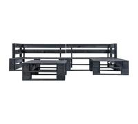 Genérico Set de Muebles de palés para jardín 4 Piezas Madera Negro,Conjuntos de jardín-277424