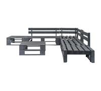 Genérico Set de Muebles de palets para jardín 6 Piezas Madera Gris,Conjuntos de jardín-276318