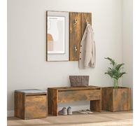 Genérico Set de Muebles de recibidor Madera contrachapada Roble Ahumado,Mobiliario,Bancos,Bancos para recibidores y Almacenamiento,Marrón,44.62 KG,3120200
