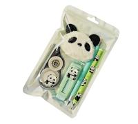 Generico Set de papelería | Cinta correctora con bolígrafo de diseño de Panda | de papelería con colgante de peluche para estudiantes, escuelas, escritura, universidad, aula y tomar notas