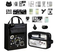 Genérico Set de Papelería Mono Kit Organizador Escolar Dibujo Animado