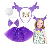 Generico Set di costumi di coniglietto di Halloween, set di coniglietti - Kit di costume da conigliglio colorato ,Outfit divertenti oggetti di scena, adorabili per il cosplay per donne