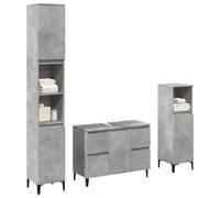 Genérico Set Muebles de baño 2 Piezas Madera contrachapada Gris hormigón,Conjuntos de Muebles,Muebles de baño-3324950