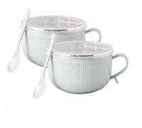 Genérico Set of 3-25 Oz Mug Meals with Lid-Its, Large Soup Mugs with Lids for Coffee, Soups & Stews, Ideal Christmas (2pcs-3)