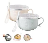 Genérico Set of 3-25 Oz Mug Meals with Lid-Its, Large Soup Mugs with Lids for Coffee, Soups & Stews, Ideal Christmas (2pcs-6)