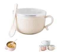 Genérico Set Of (4) 25-Oz Mug Meals W/Lid-Its, Christmas 4 Piece Meal Mugs Set, Soup Mugs With Handles And Lids For Soups, Stews, Coffee Idea (Beige,1pcs)