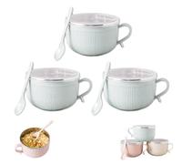 Genérico Set Of (4) 25-Oz Mug Meals W/Lid-Its, Christmas 4 Piece Meal Mugs Set, Soup Mugs With Handles And Lids For Soups, Stews, Coffee Idea (Blue,3pcs)