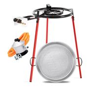 Genérico Set Paella completo. Paellero 40 cms + Paellera acero 46 cms + Soporte patas + kit toma de Gas. Pi manguer bridas. Solo faltan los ingredientes!!
