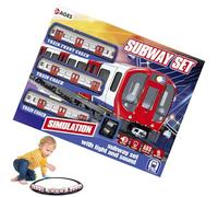 Genérico Set Tren - Eléctrico 40x30,5x7cm | Juguete de vía de Tren para niños pequeños con Luces, Sonidos, Juego Educativo, Juego de Metro Retro | Niñas Niños 4-10 Años Casa Jardín Interior