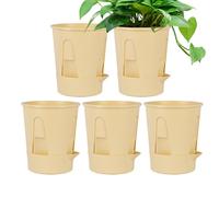 Genérico Set Vasi Autoinnaffianti 5 Pezzi - Vasi per Cactus Piante Grasse con Sottovaso, Vasis Domestici con Riserva Acqua | per Casa Giardino Interno Balcone Esterno Patio Finestra