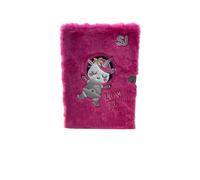 Generico Seven Sj - Diario secreto con candado y llave, cubierta de peluche rosa, unicornio Dream Big