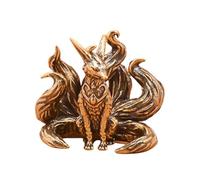 Genérico Seven Tailed Brass Statue, Vintage Animal Ornament, Collectible Figurines, Handcrafted Art Piece, Wide View Desktop Decor for Home, Elegant Choice Door Hinge Party Birthday Study Tables