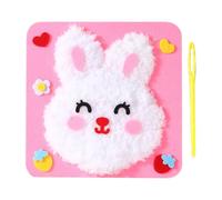 Genérico Sewing Kit - Non-Woven Fabric and Wool, 8.27x8.27in Threading Toy Educational Design | Kids Embroidery Set, Hand-Eye Coordination and Creativity Toy For Birthdays, Easter, Christmas