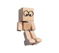 Genérico Shaking Wooden Man - Figura de 8 x 4 cm | Figura para hombre de madera animada, decoración dinámica vibrante para mesa, oficina, estante dormitorio, salón, decoración divertida, material