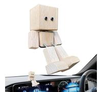 Genérico Shaking Wooden Man Figurine - Handmade Car Ornaments Action Figure | Desktop Ornaments | Automotive Interior Decorations for Sedan Truck Pickup RV Tabletop Bedroom, Wobbly Legs Wooden Puppet