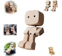 Genérico Shaking Wooden Man Figurine,Handmade Shaking Feet Wooden Doll,Wood Car Desktop Decoration,Shaken W-ooden Man Figure,Car Dashboard Decorations,Gifts for Men Guys