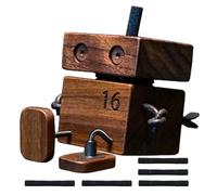Genérico Shaking Wooden Man Figurine, Motion Activated Car Dashboard Ornament, Playful Shaking Feet Decor, Cute Auto Accessories for Living Room, Bedroom, Dorm, 2.36x1.97x3.94 Inches