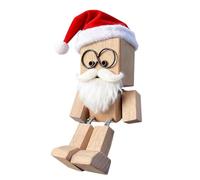 Genérico Shaking Wooden Man - Santa Doll for Kids Birthday Home Decoration | Handcrafted Wood with Swinging Legs, Festive Christmas Ornament, Desktop Shelf Display Toy for Holiday Cheer Figurine
