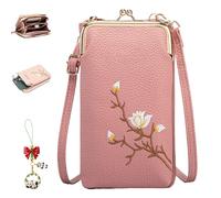 Genérico Shamfreshen Women Sling Cross-Body Wallet, Desirablte Crossbody Wallet, Multiple Compartments Crossbody Phone Bag for Travel (Dark Pink)