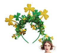 Genérico Shamrock Hairband - Green Cloverleaf Headband, St Patricks Day Costume Accessory, Festive Holiday Hairband with Bowler Hat, Fun Outfit Decoration for Kids Teens Adults All Ages Celebration