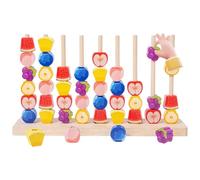 Genérico Shape Matching Wooden Puzzle,Colorful Wooden Blocks, 8 Pieces Stacking Toy with Fruit, Smooth Wood Game Set, Sensory Activity with Guide, Kids Play for Kindergarten Family Birthday