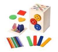 Genérico Shape Sorter, Color Matching Game, 5.16x3.94x3.78 Inches Interactive Multicolor Wooden Development Sensory Sorting Activity, Learning Puzzle Tool for Kids, Boys, Girls, Aged 1 2 3