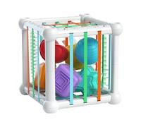 Genérico Shape Sorter, Sensory Blocks Game, Early Learning Toy, Fine Motor Skill Builder, 5.12x5.12x4.92 Inches Colorful Sorting Textured Blocks, Educational Play for Toddler Ages 1-3