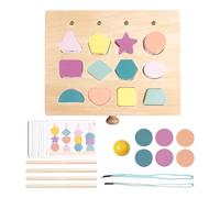 Genérico Shape Sorter Toy, Fine Motor Skills Game, 8.66x6.89x2.83 Inches Compact Design Educational Wooden Blocks with Lacing Matching Activities Sorting Puzzle for Toddler and Preschoolers