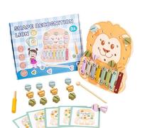 Genérico Shape Sorter Toy - Shape Sorting Toy, Screw Tightening Piano Board | Natural Wood Cartoon Animal Pegboard 740g Interactive Sensory Fine Motor Skills Learning Game For Kids Girls Preschool