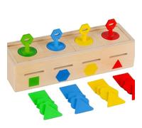 Genérico Shape Sorter, Wooden Educational Toy, Colorful Shape Sorting Lock Box, 8.66x2.76x1.97 Inches Sensory Development Game, Compact Puzzle for Classroom, Daycare, Homeschool, Travel