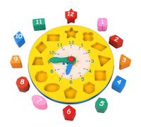 Genérico Shape Sorting Clock, Number Shape Teaching Timepiece, 7.48x7.48x1.57 Inches Interactive Learning Puzzle, Educational Figure Organize Toy for Home, School, and Nursery Play