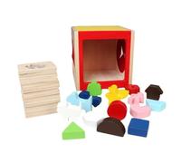 Genérico Shape Sorting Toy, Wooden Sensory Sorter Table Game, Development Fine Motor Skills, Interactive Educational Learning Toy for Preschool Boys and Girls, 5.91x6.1x6.3 Inches