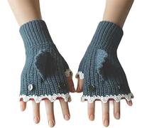 Genérico Shark Bite Knitted Gloves, Crochet Shark Fingerless Gloves with Cute Sharks Design for Teen, Women and Men (Grey Blue)