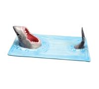 Genérico Shark Ceramic Sushi Plate - Shark Cake Board | Novelty Stoneware Appetizer Tray, Christmas Thanksgiving Celebration Tableware, Unique Animal Mouth Server With Small Dipping Dish