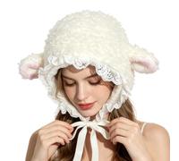 Genérico Sheep Hat - Cute Costume Headpiece | 56-58cm Plush Cosplay Prop