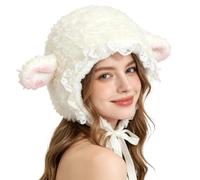 Genérico Sheep Hat - Cute Warm Costume Headband With Adjustable Chin Ties