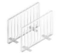 Generico Shelf Dividers Closet Organization, 2PCS Clear Closet Separators, 11.81x7.87x0.59 inches Transparent Vertical Display for Shelving, Adjustable Storage Organizer with Double-Sided Adhesive