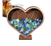 Genérico Shell Holder | Wooden Heart Decorative Storage Case | Elegant Seashell Holder- Seashell Ĥolder Display Storage Box | For Starfish Shark Tooth Specimen Coral Home Office Living Room