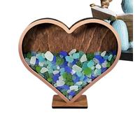 Genérico Shell Holder | Wooden Heart Decorative Storage Case | Elegant Seashell Holder- Seashell Ĥolder Display Storage Box | For Starfish Shark Tooth Specimen Coral Home Office Living Room