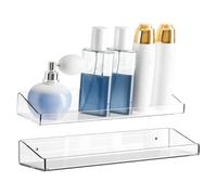 Genérico Shelves for Room Wall - Clear Acrylic Floating Organizer Display Rack for Makeup | Invisible Storage Ledge with Polished Safety Edges & Easy Mounting Hardware for Book, Perfume and Decor