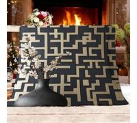 Genérico Sherpa XXL 180x220cm Retro SíMbolo Planta Flor Esponjoso Franela Suave cálida y Ligera Lavable a Máquina Oro Mantas de Lana Sofá Manta para Niños y Adultos