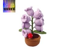 Genérico Shimmernest Lilyglow Crochet Artificial Lily Flower, Eternalbloom Ten Petals Little Night Lights, Creative Desktop Ornament, Creative Desktop Ornaments for Home, Bedroom (Purple)