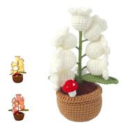 Genérico Shimmernest Lilyglow Flowers, Eternalbloom Lily Night Lamp of The Valley Lamp, Crochet Artificial Lily Flower, Creative Desktop Ornaments, Christmas Cute Gifts (White)
