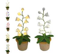 Genérico Shimmernest Lilyglow Flowers, Eternalbloom Lily Night Lamp of The Valley Lamp, Crochet Artificial Flower with 7 Little Night Lights,Crocheted Creative Desktop Ornaments (White warm light)