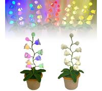 Genérico Shimmernest Lilyglow, Shimmernest Lilyglow Flowers, Crochet Artificial Flower with Ten Little Night Lights, Eternalbloom Lily Night Lamp for Loved Ones (Beige,Colorful)