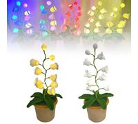 Genérico Shimmernest Lilyglow, Shimmernest Lilyglow Flowers, Crochet Artificial Flower with Ten Little Night Lights, Eternalbloom Lily Night Lamp for Loved Ones (White,Warm Light)
