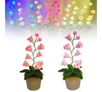 Genérico Shimmernest Lilyglow, Shimmernest Lilyglow Flowers, Crochet Artificial Flower with Ten Little Night Lights, Eternalbloom Lily Night Lamp for Loved Ones (Pink,Warm Light)