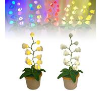 Genérico Shimmernest Lilyglow, Shimmernest Lilyglow Flowers, Crochet Artificial Flower with Ten Little Night Lights, Eternalbloom Lily Night Lamp for Loved Ones (Beige,Warm Light)